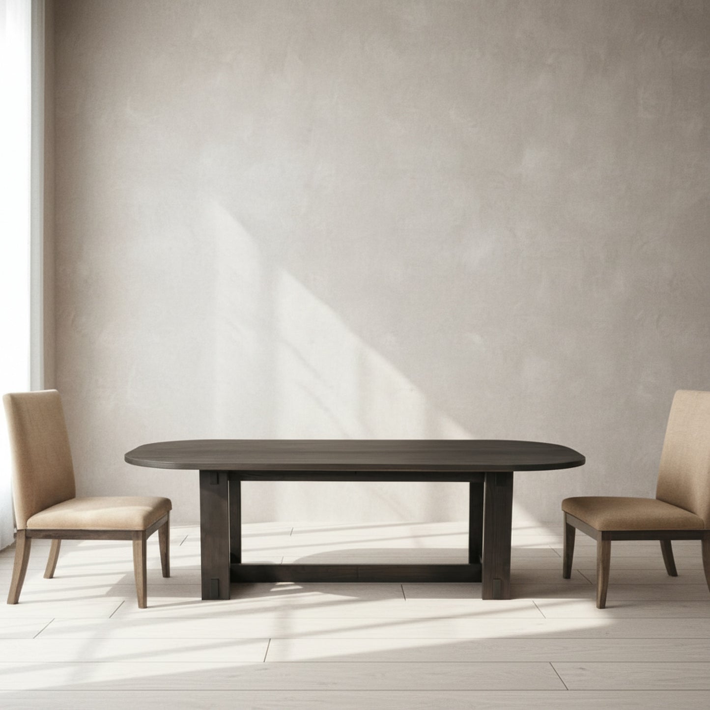 Glenn Oval Dining Table Dark Brown