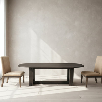 Glenn Oval Dining Table Dark Brown
