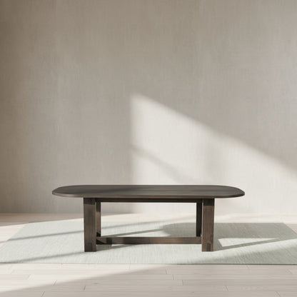 Glenn Oval Dining Table Dark Brown