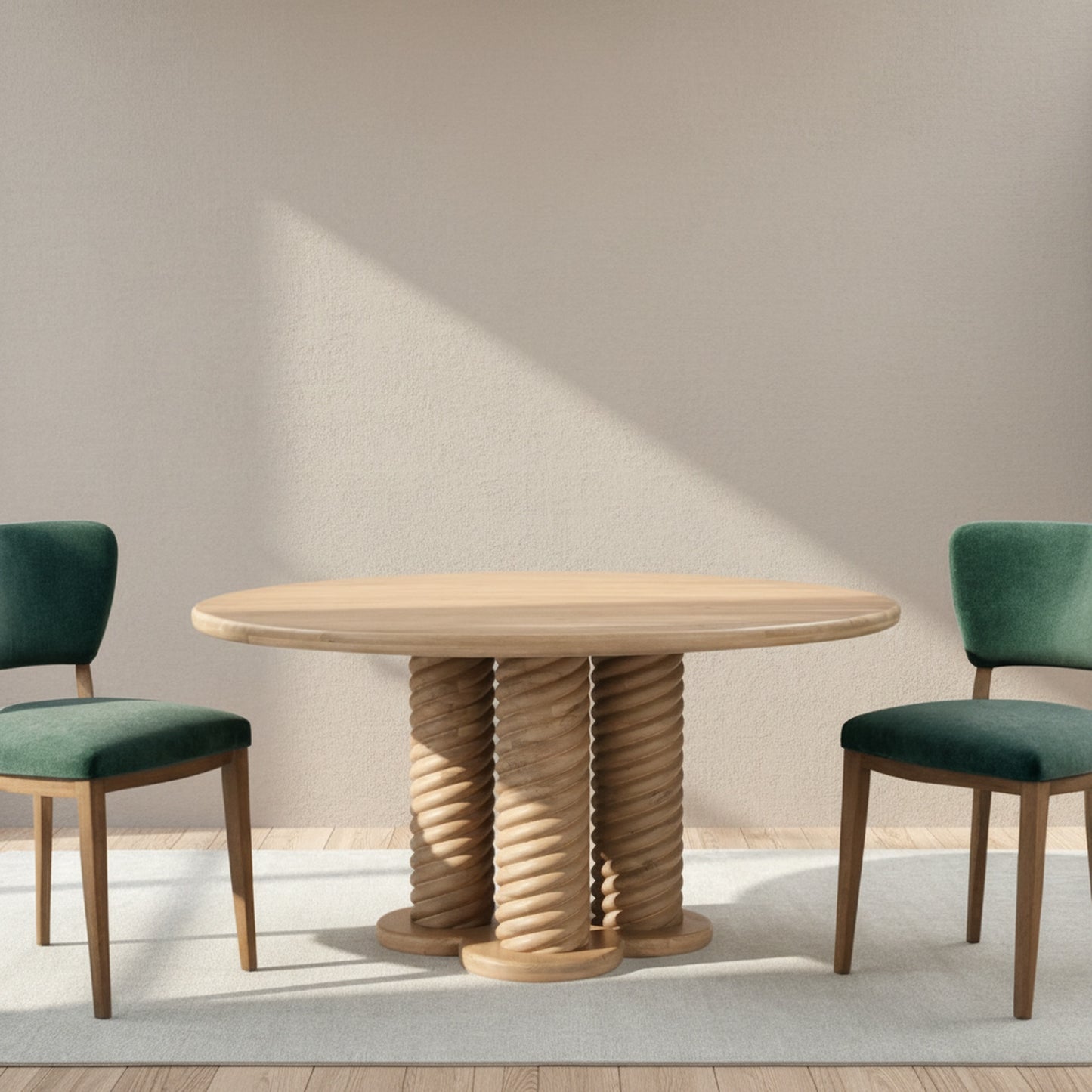 Treccia Round Dining Table Oak