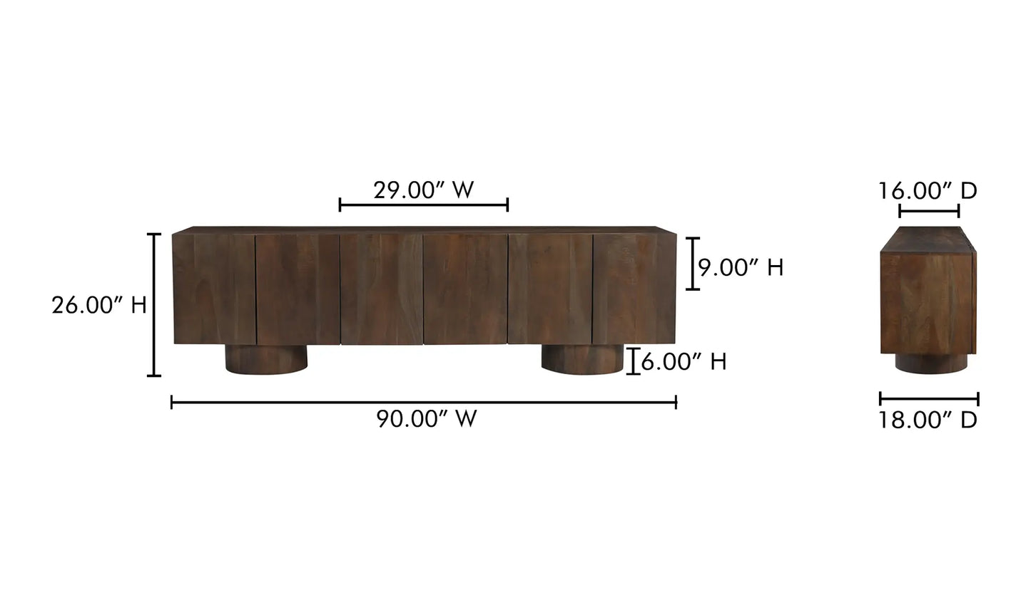 Hadley Media Unit Warm Brown