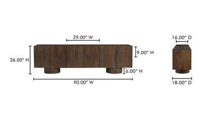 Hadley Media Unit Warm Brown