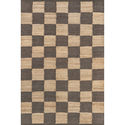 Christana Traditional Checkered Jute Area Rug