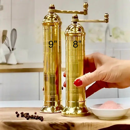 The Original Brass Mill Salt and Pepper Set