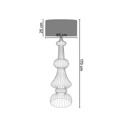 Pagoda - Brown Metal Column Floor Lamp