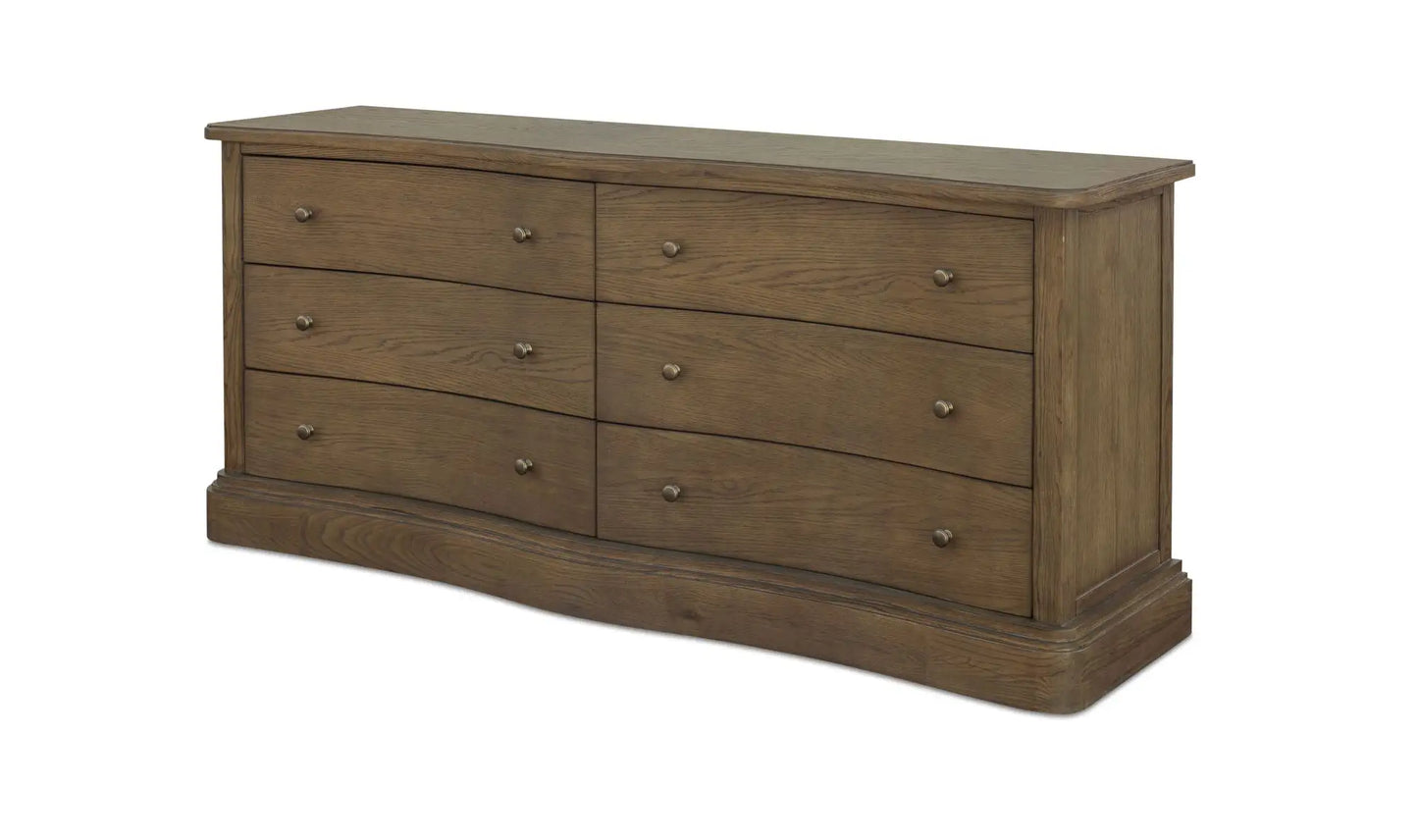 Clarence 6 Drawer Dresser Warm Brown