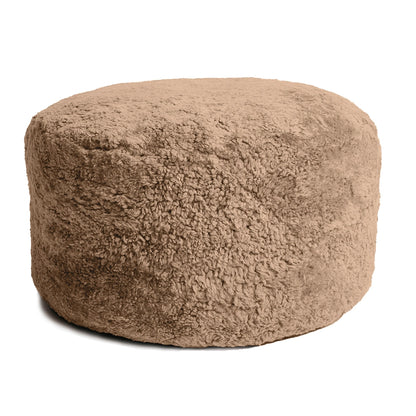 Shorn Curly Sheepskin Ottoman Large- Gold