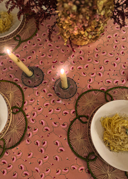 La Leccia Tablecloth in Dark Pink