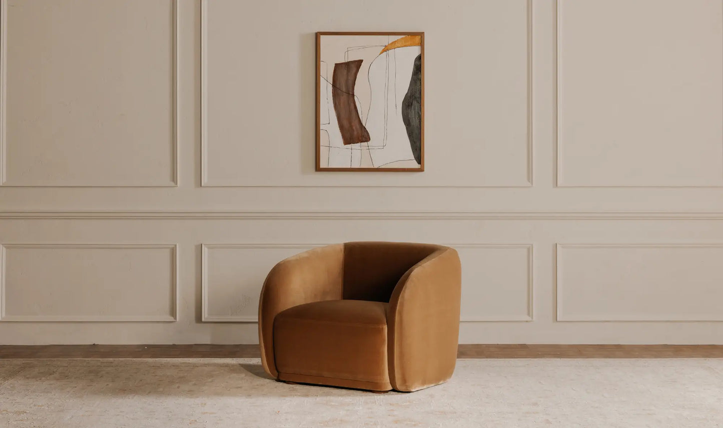 Faye Accent Chair Tan Faux Mohair