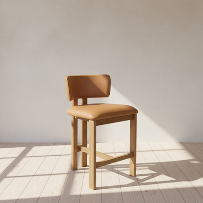 Morel Counter Stool Brown Leather