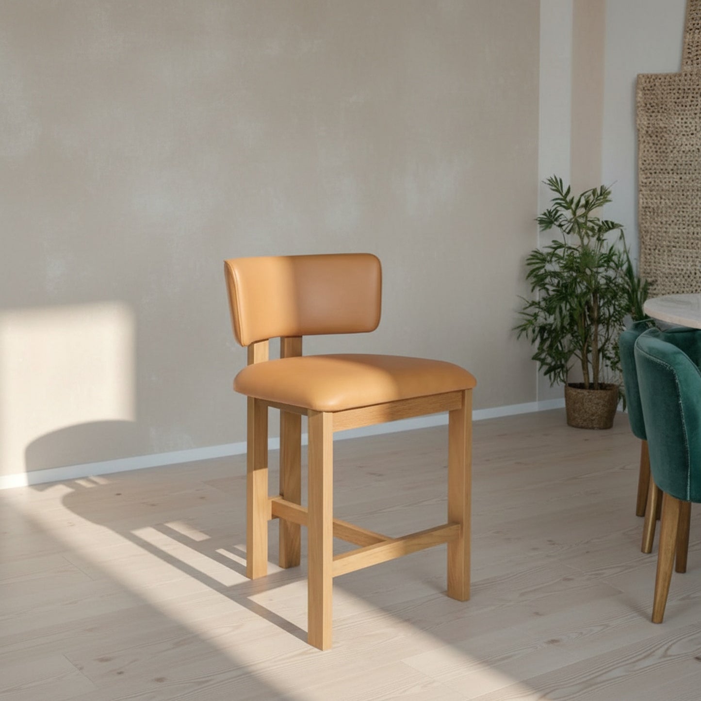 Morel Counter Stool Brown Leather