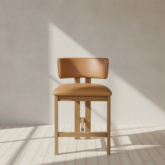 Morel Counter Stool Brown Leather