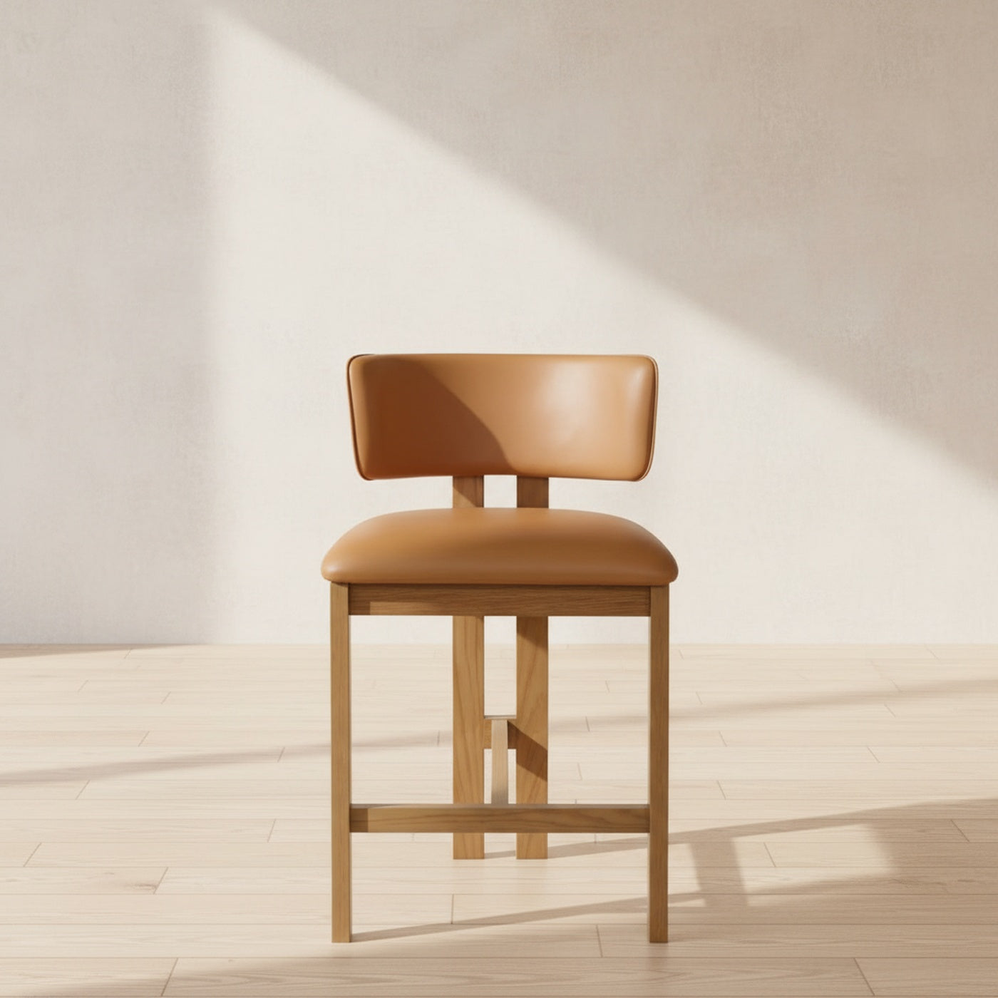 Morel Counter Stool Brown Leather