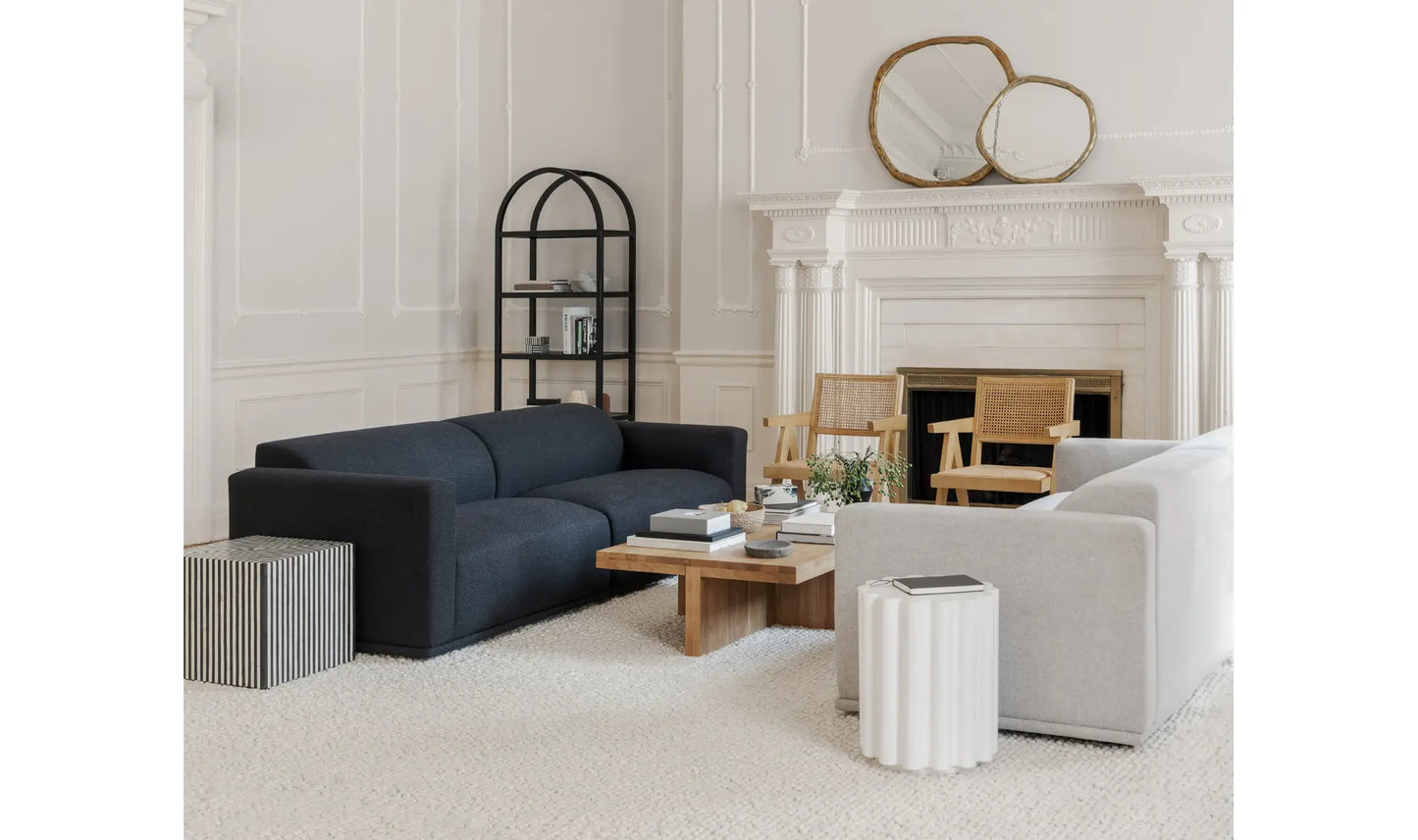 Terning Side Table Black and White