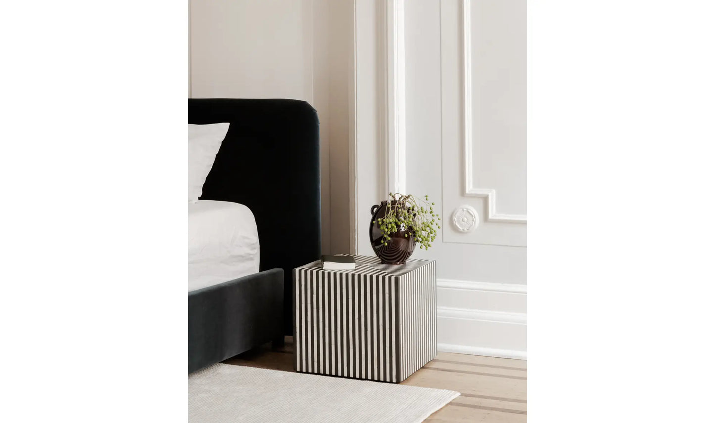 Terning Side Table Black and White