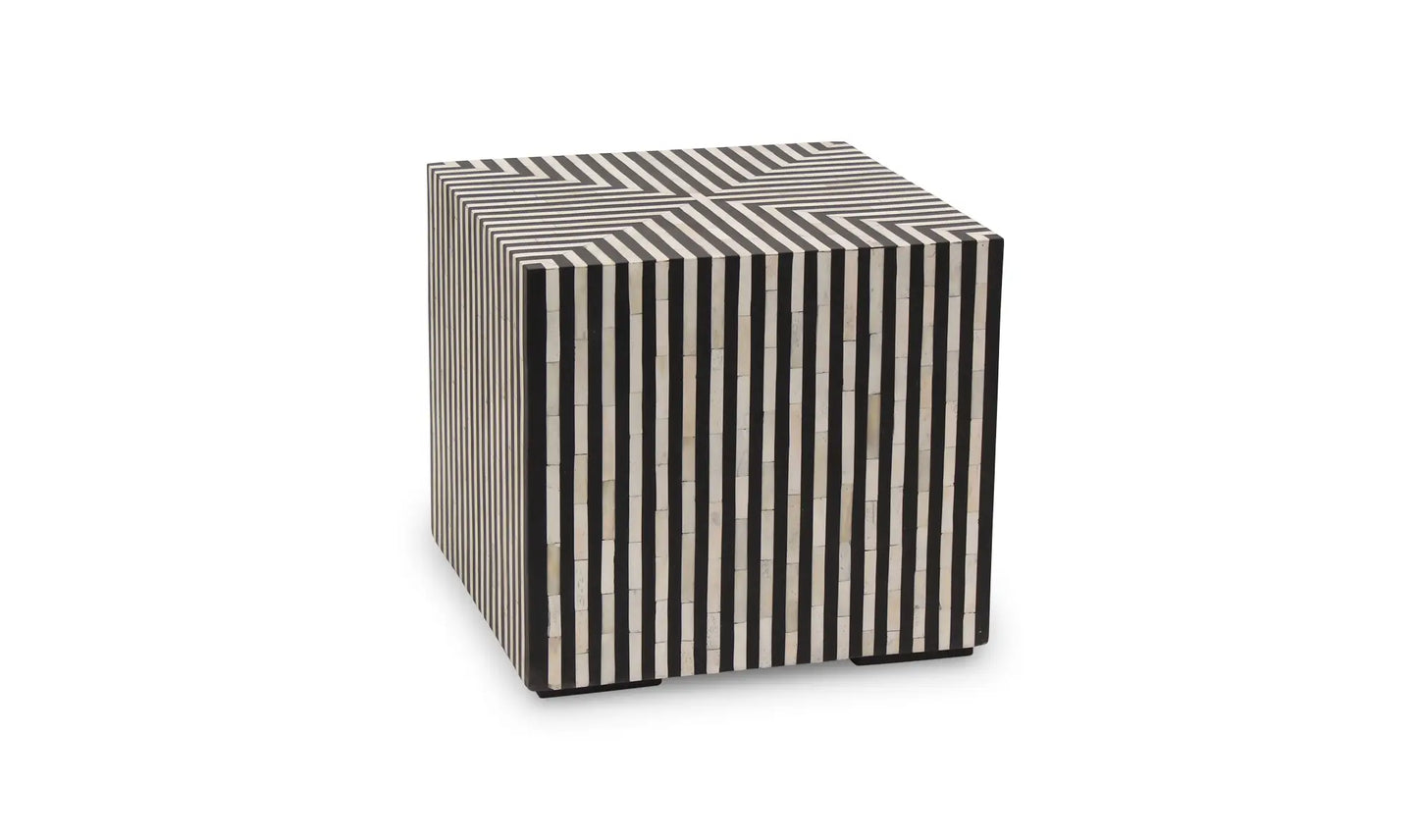 Terning Side Table Black and White
