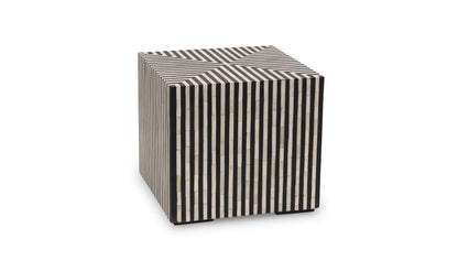 Terning Side Table Black and White