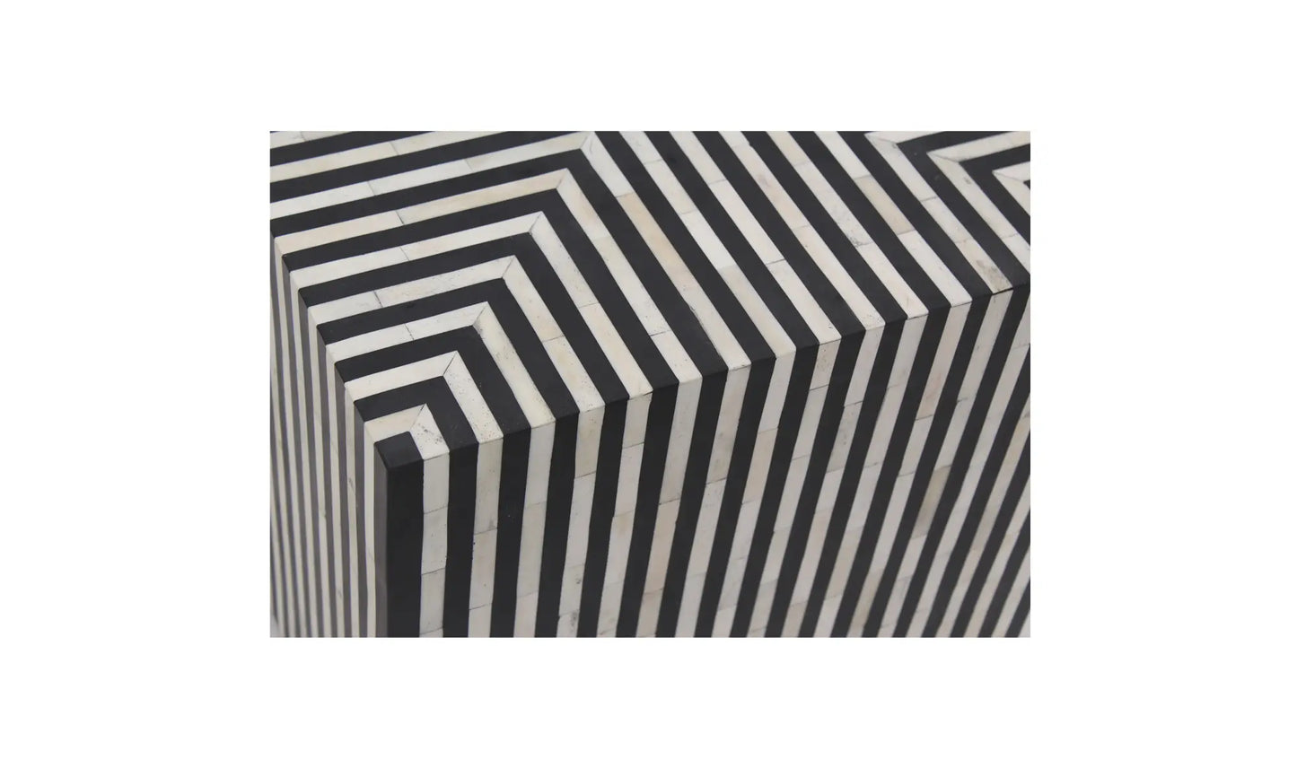 Terning Side Table Black and White
