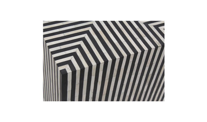Terning Side Table Black and White