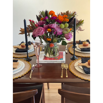 Marigold Raffia Placemats, Boho Round Natural Hand Woven Placemats, Table Mats for Dining Table