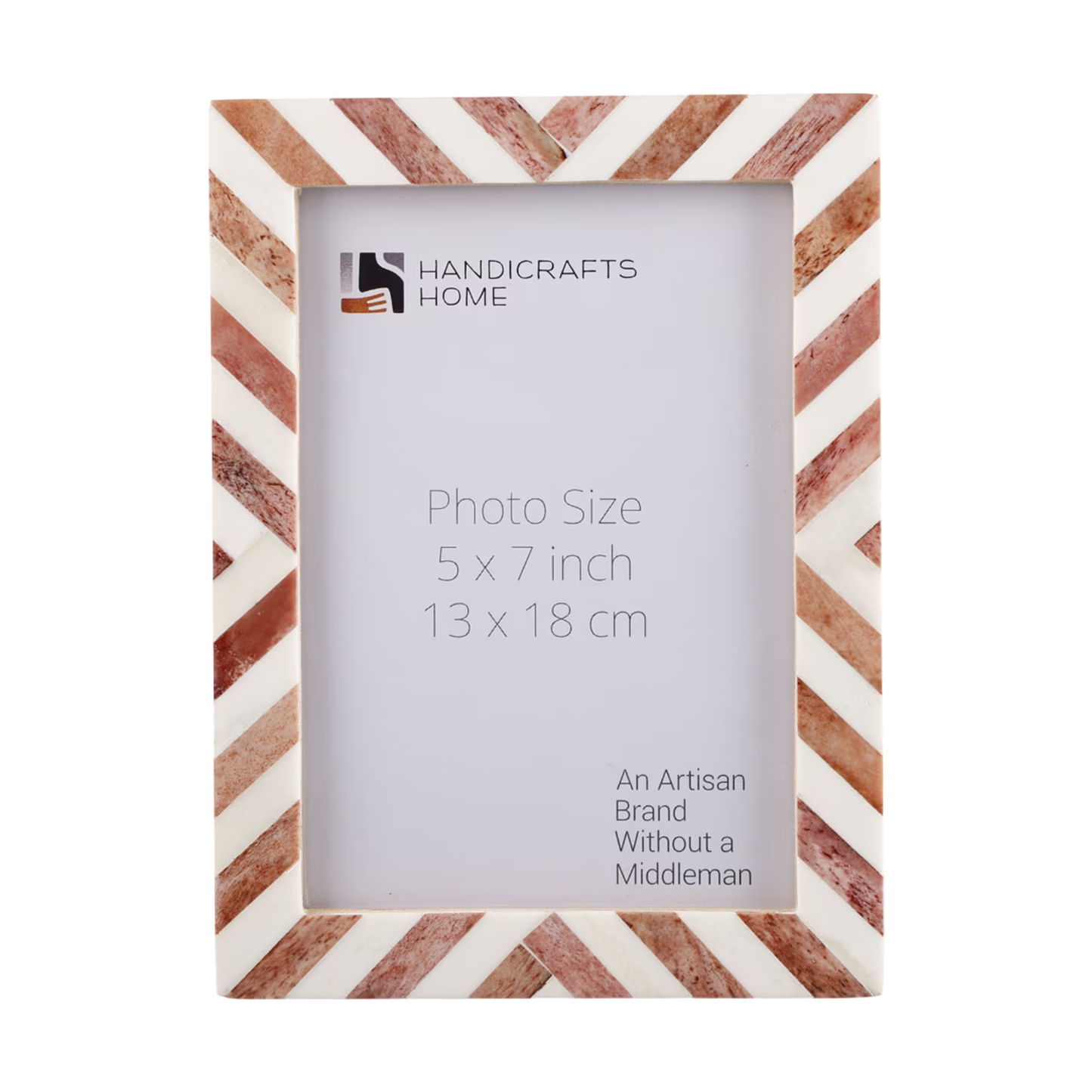Picture Frames Chevron Pattern Bone Inlay Collection in 29 Sizes, Brown