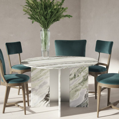 Celia Round Dining Table Green Onyx Marble