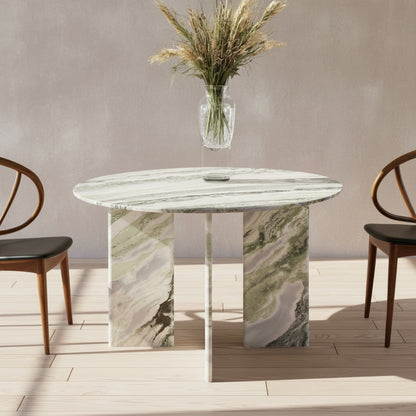Celia Round Dining Table Green Onyx Marble