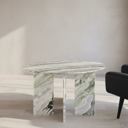 Celia Round Dining Table Green Onyx Marble
