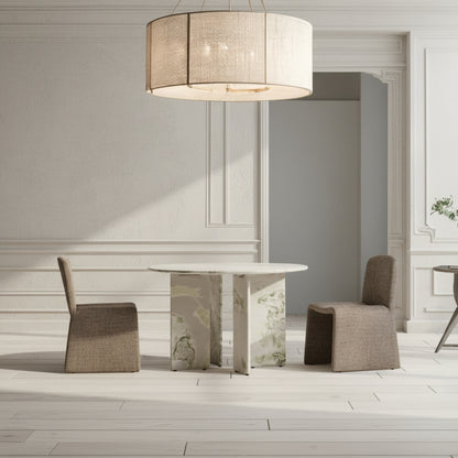 Celia Round Dining Table Green Onyx Marble