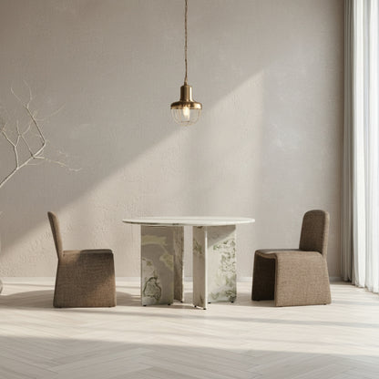 Celia Round Dining Table Green Onyx Marble