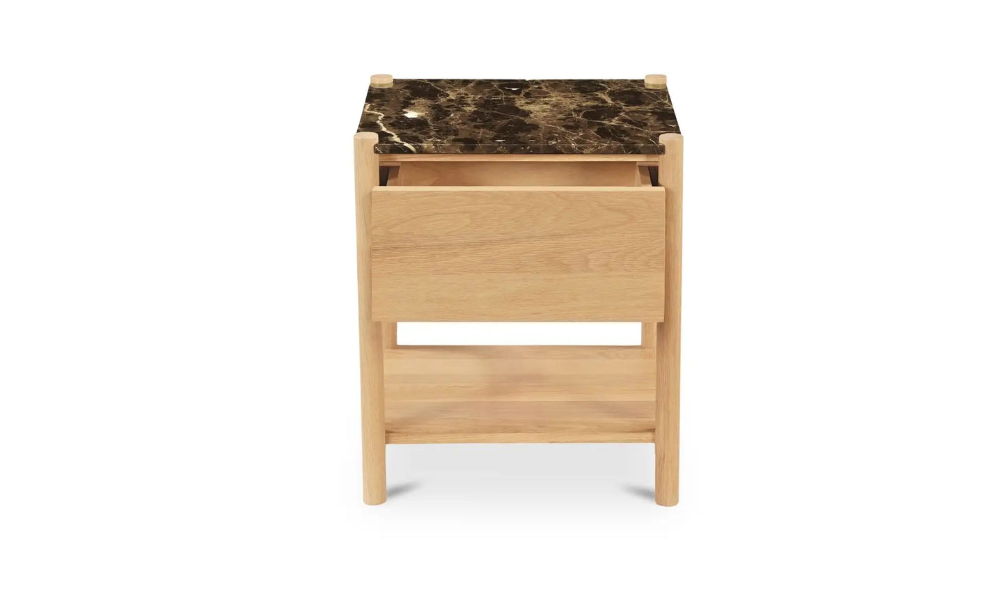 Elio Nightstand Dark Emperador Marble