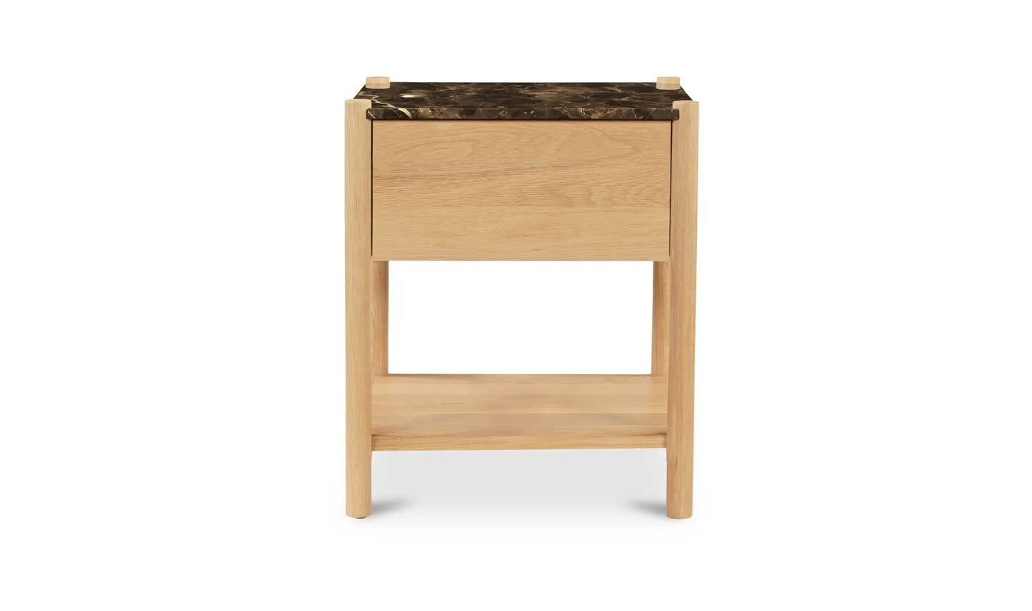 Elio Nightstand Dark Emperador Marble