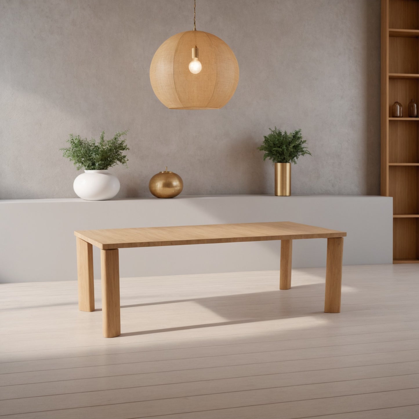 Segment Dining Table Wood Large Heritage Brown