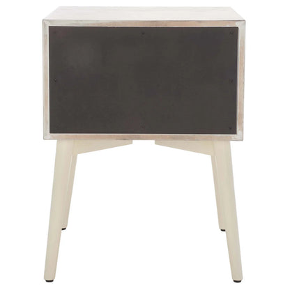 Scully 2 Drawer Nightstand - White Wash /Gold