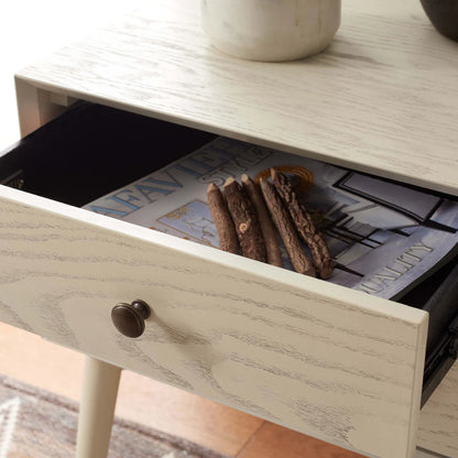 Scully 2 Drawer Nightstand - White Wash /Gold