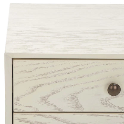 Scully 2 Drawer Nightstand - White Wash /Gold