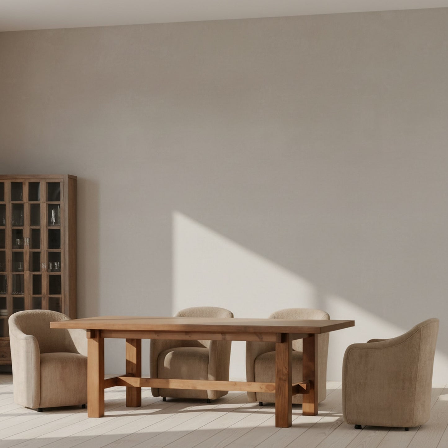 Drava Rolling Dining Chair Beige