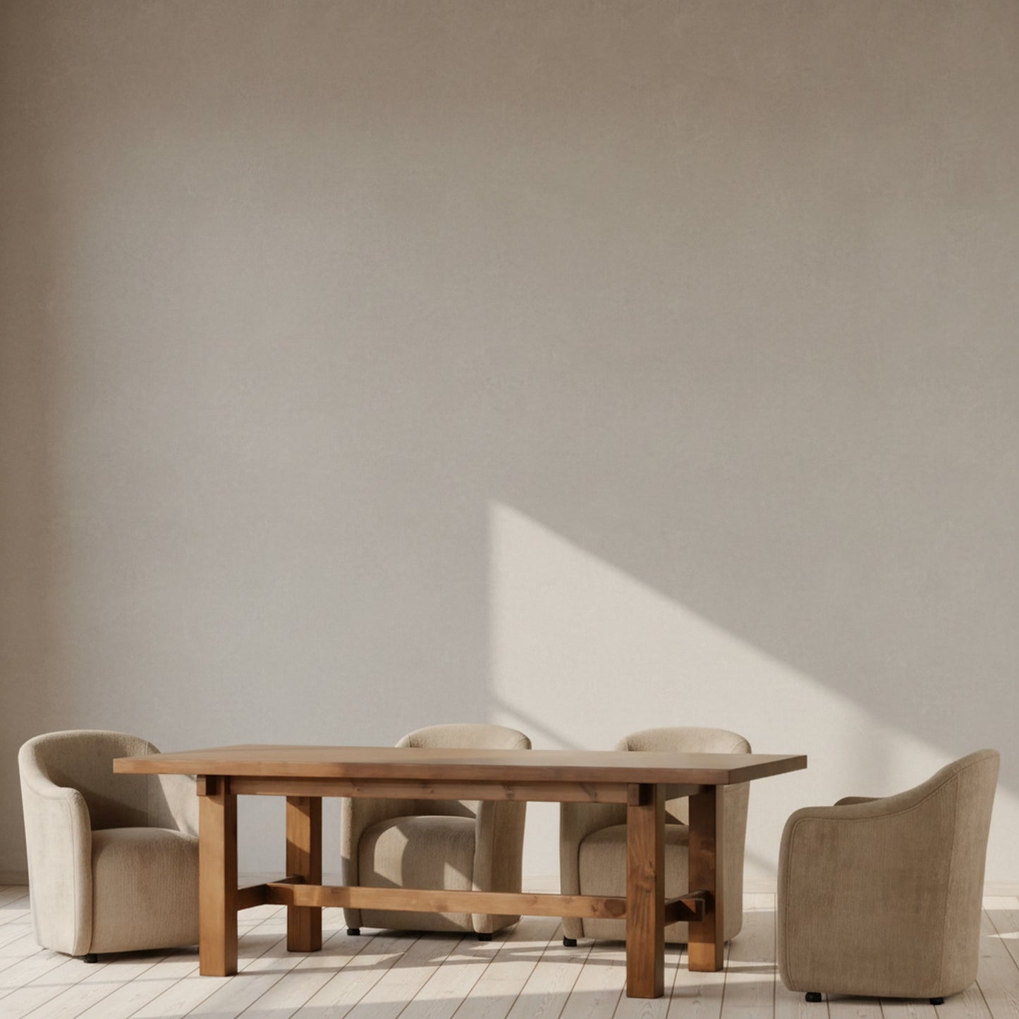 Drava Rolling Dining Chair Beige