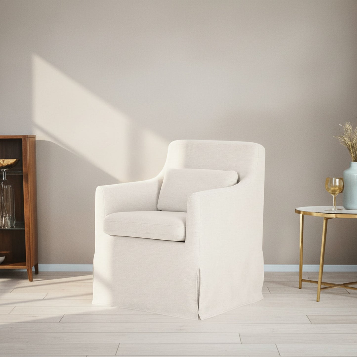 Lydia Slipcover Dining Chair Beige
