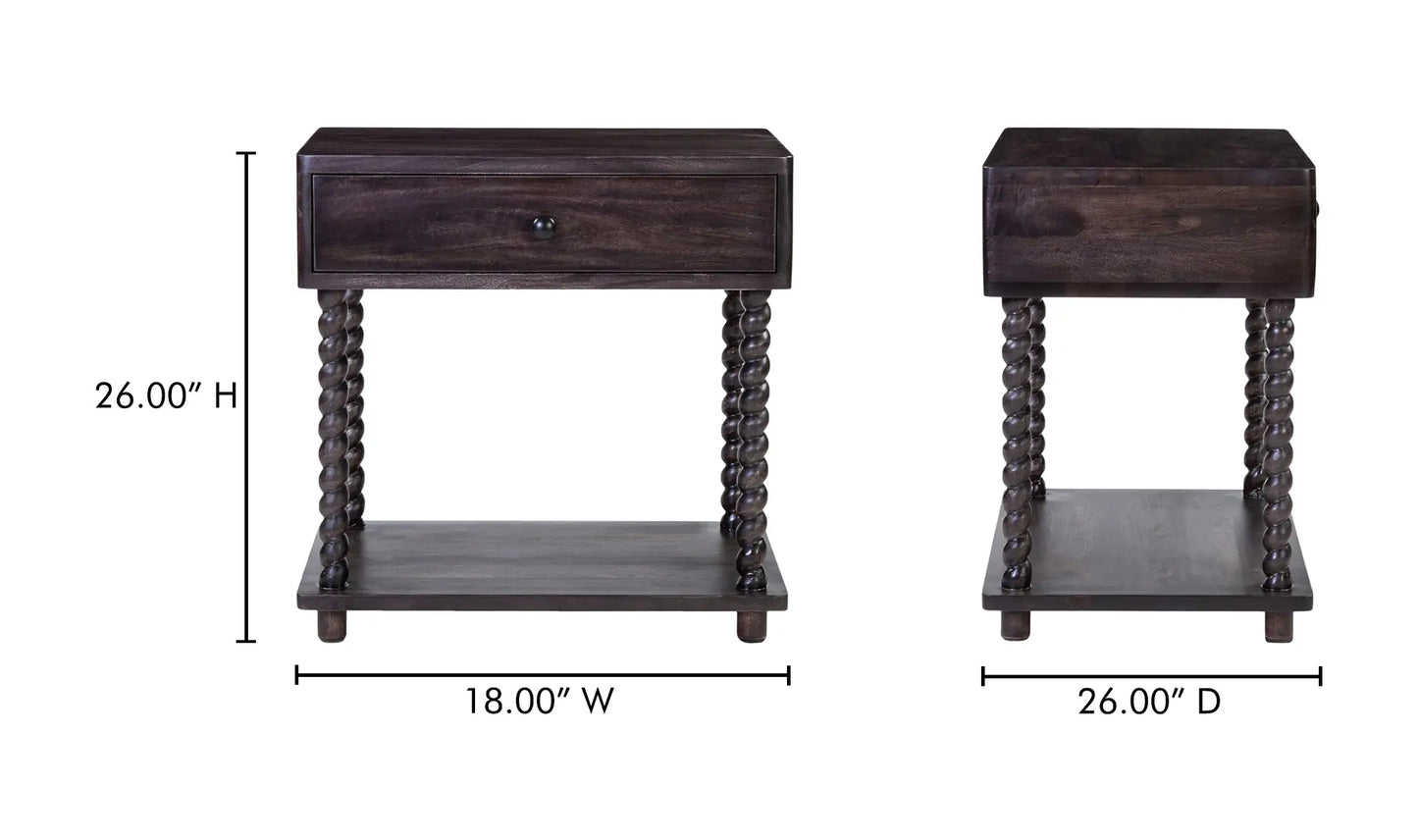 Tabitha Nightstand Dark Brown