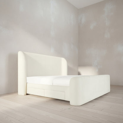 Sophia King Storage Bed Cream