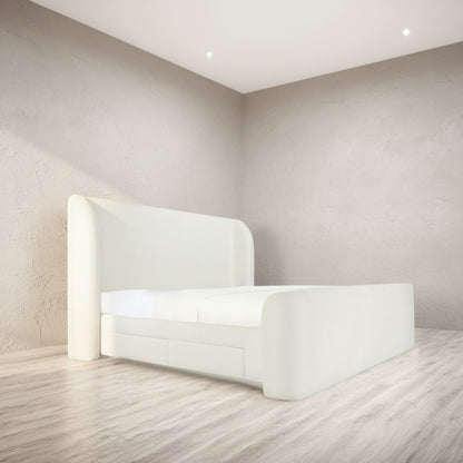 Sophia King Storage Bed Cream
