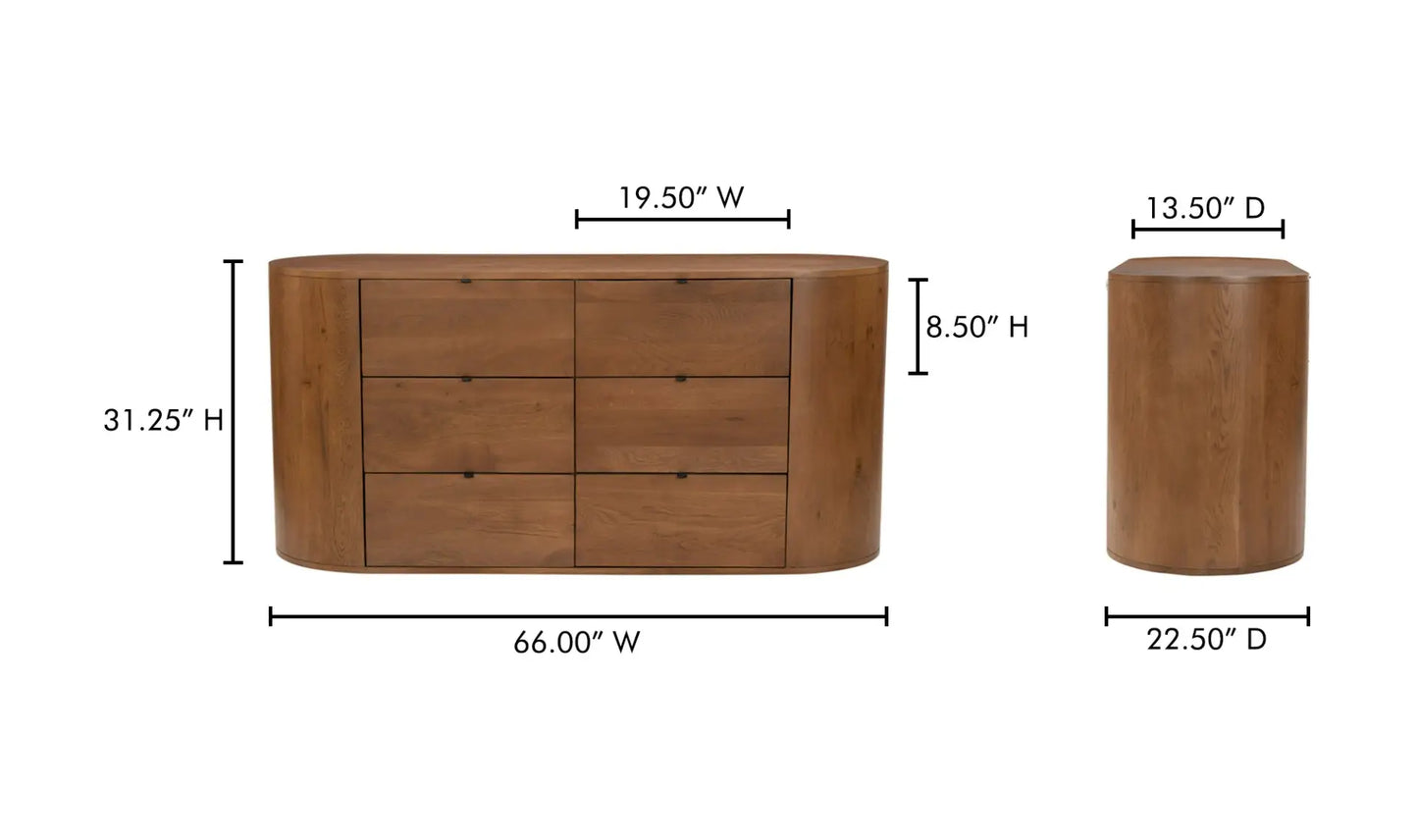 Theo 6 Drawer Dresser Natural