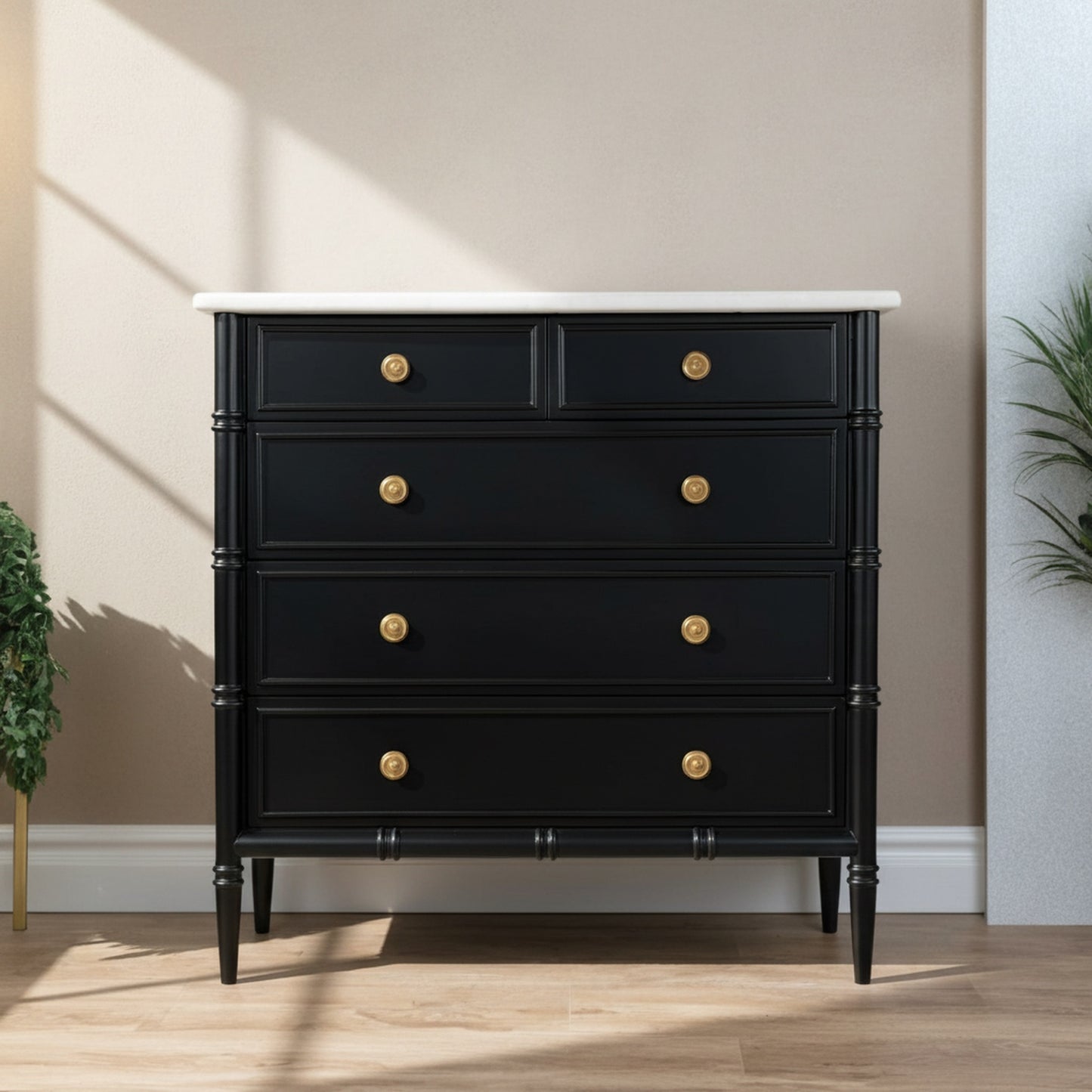 Eleanor 5 Drawer Chest Black