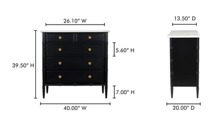 Eleanor 5 Drawer Chest Black