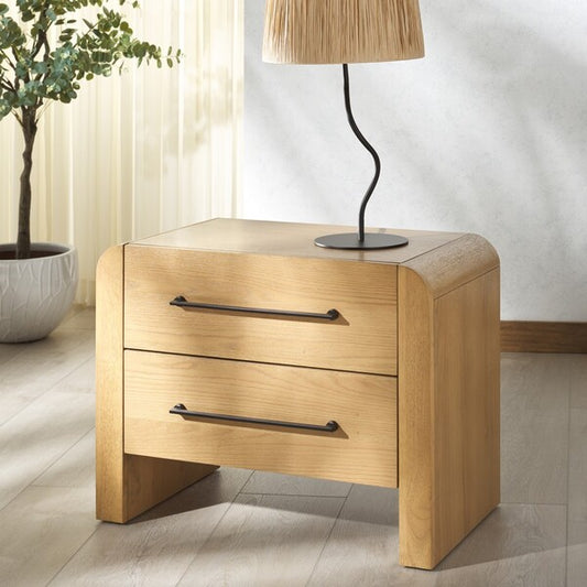 Katrina Wood 2 Drawer Nightstand