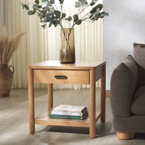 Jaylessa Wood 1 Drawer End Table