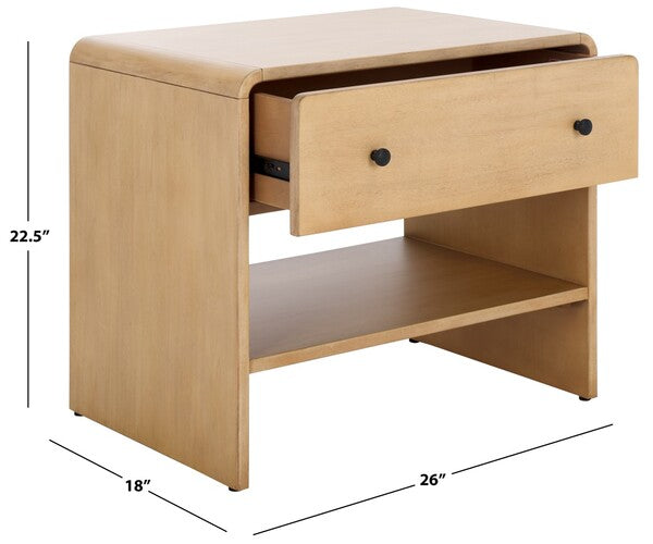 Haydriana 1 Drawer Wood Nightstand