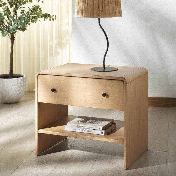 Haydriana 1 Drawer Wood Nightstand