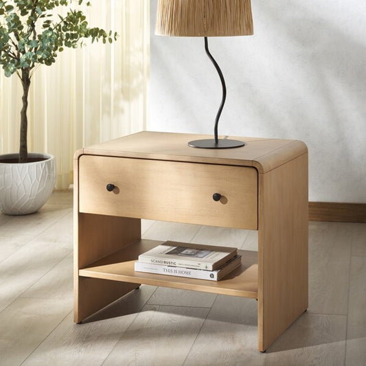 Haydriana 1 Drawer Wood Nightstand